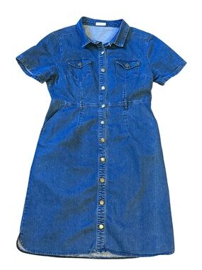 Bohme Denim Button Front Shirt Dress Medium Wash Size Medium